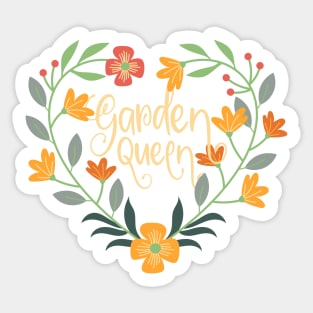 Garden Queen, cute female amateur gardener, flower gardening Sticker